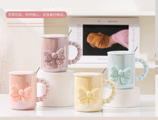 Cute Hand Heldstereoscopic Bow Mugs