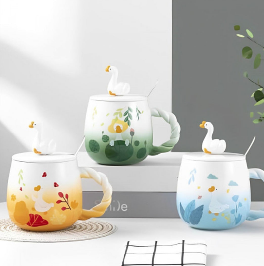 Cute duck ceramic mugs