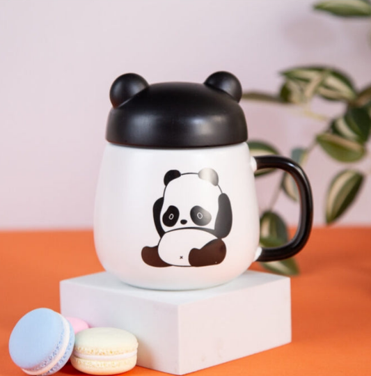 Cute panda mugs with lids