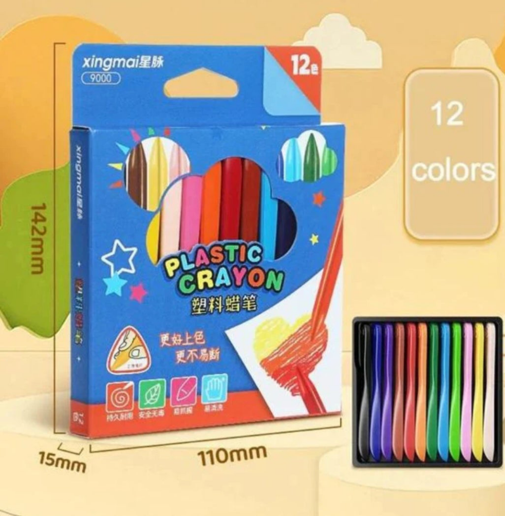 12 Colors Triangular Crayons