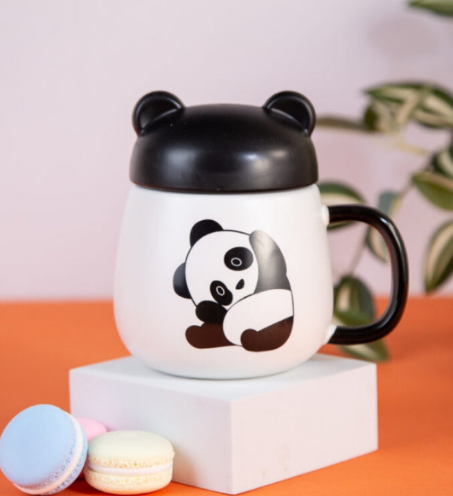 Cute panda mugs with lids