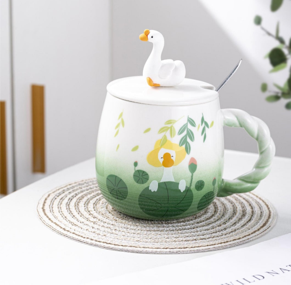 Cute duck ceramic mugs