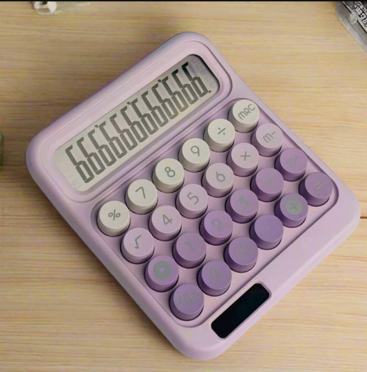 retro-style mechanical calculator (solar+battery)