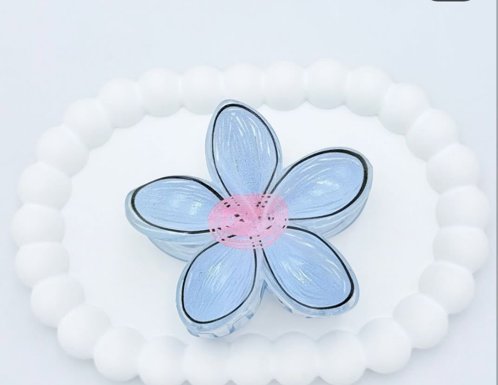 Floral acrylic hair claws