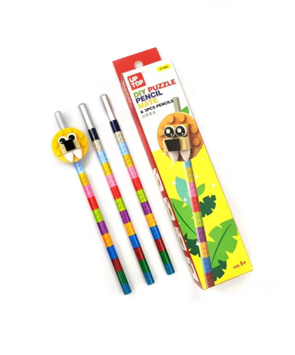 Pencils with Lego Type Toppers