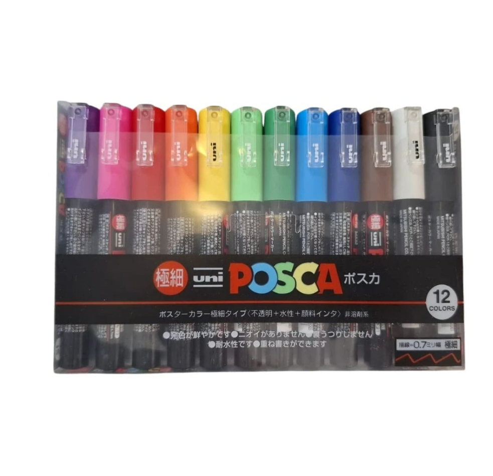 Uni Posca Paint Markers (12 colors set)