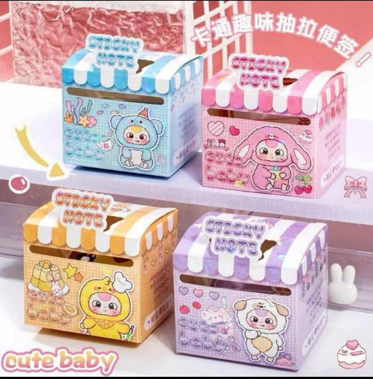 Cute cartoon Post It Notes - Sticker Roll Box