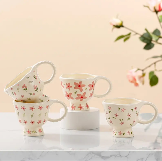 Floral ceramic mugs