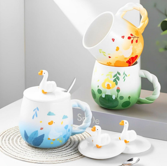 Cute duck ceramic mugs