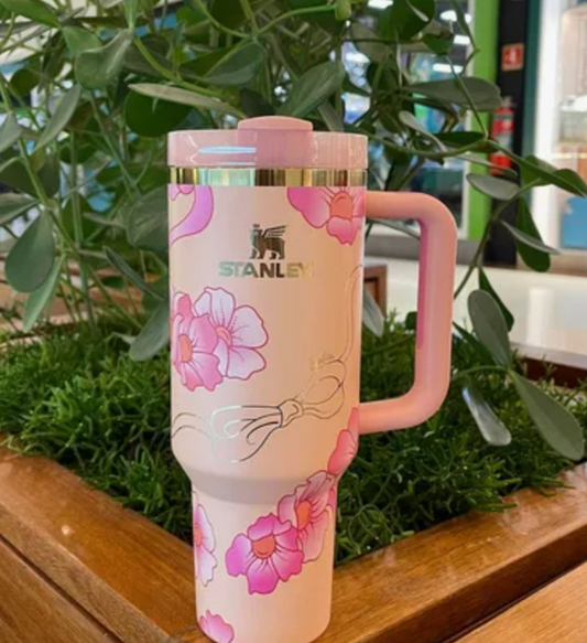 Barbie x Stanley '80s Peaches 'N Cream Quencher FlowState 40oz Tumbler.