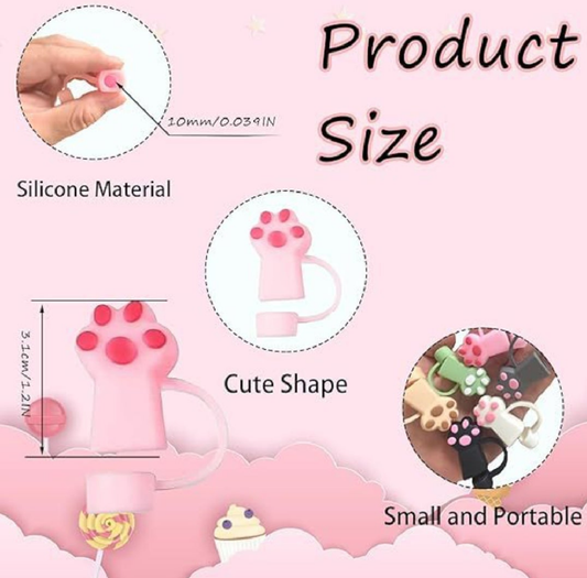 Cat paw straw toppers