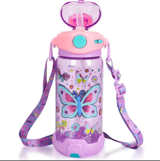 VEST Butterfly Printed Sipper Water Bottle 650ml