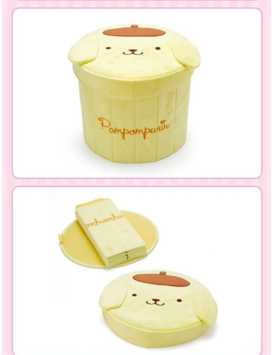 Sanrio pompompurin Cylindrical Foldable Storage Box