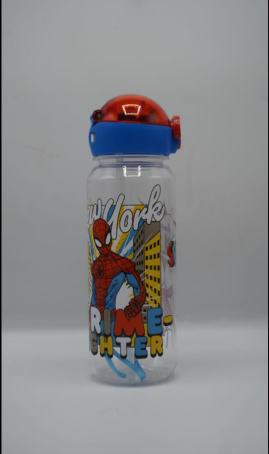 Spiderman-themed plastic water bottle