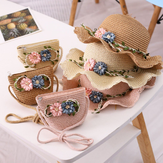 Flower Hat and Bag Set