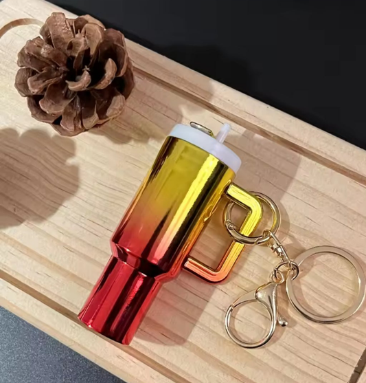 Shiny mini tumbler keychains
