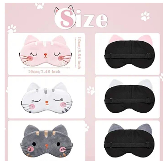 Cat sleeping eye mask with cooling gel