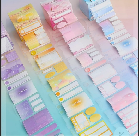 Candy Color Post It Notes - Sticker Roll Box