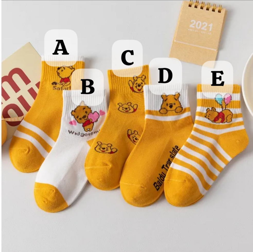 Winnie the Pooh themed socks