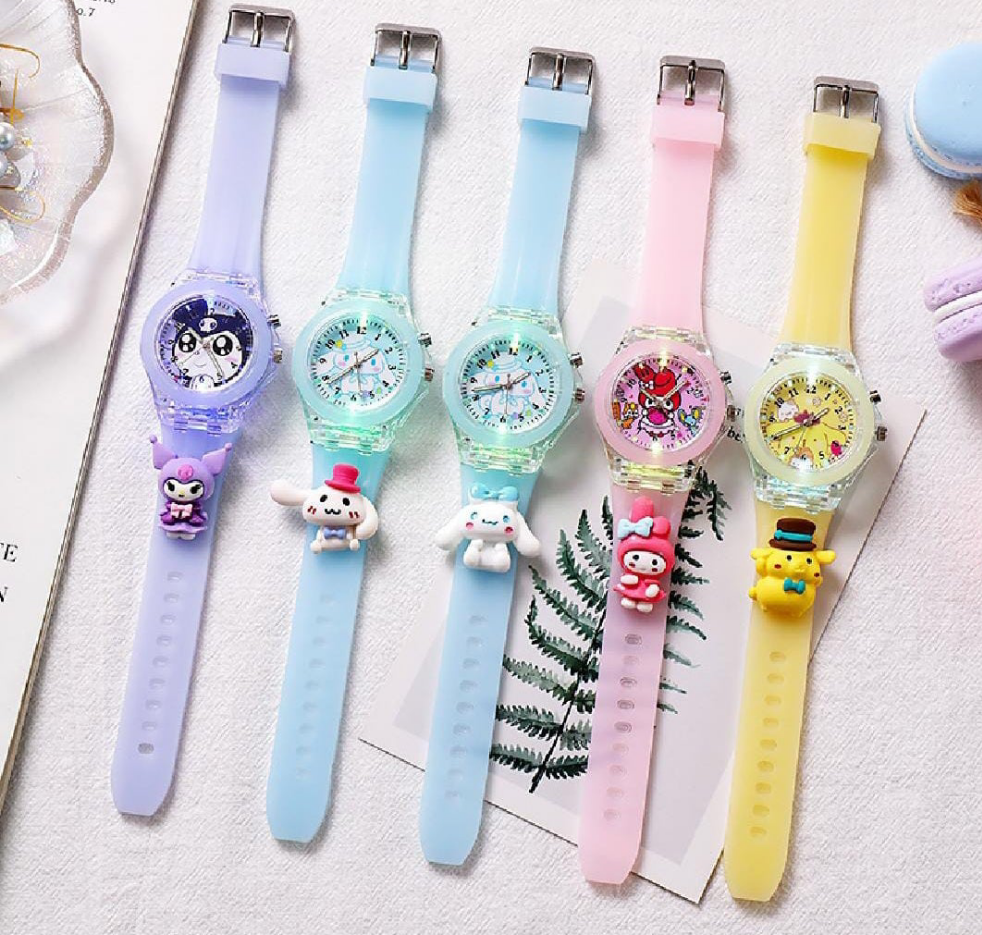 Sanrio character watches with colourful lights