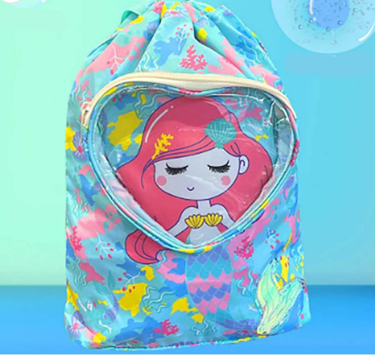 Vest mermaid-themed kids' swimming bag.