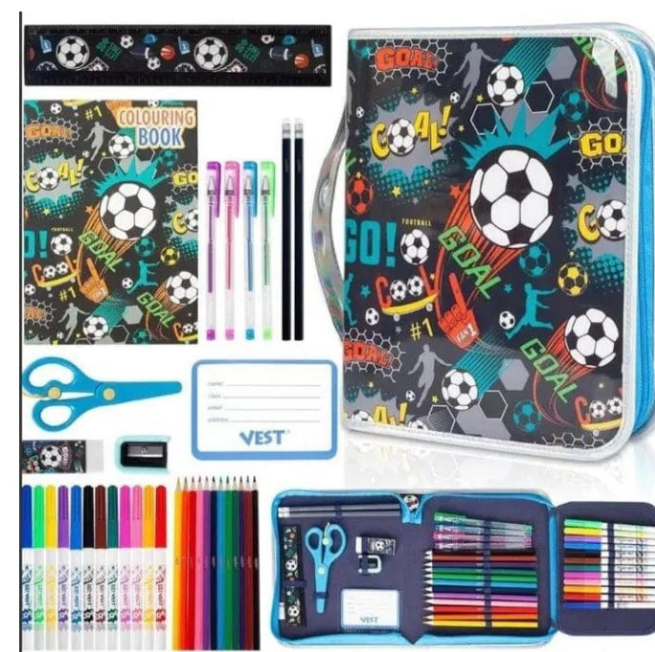 Vest football-themed stationery art set for kids (36 PCS)