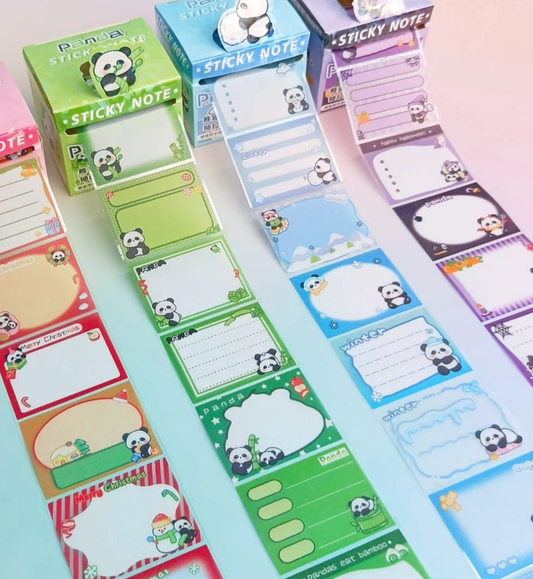 Cute Panda Post It Notes - Sticker Roll Box