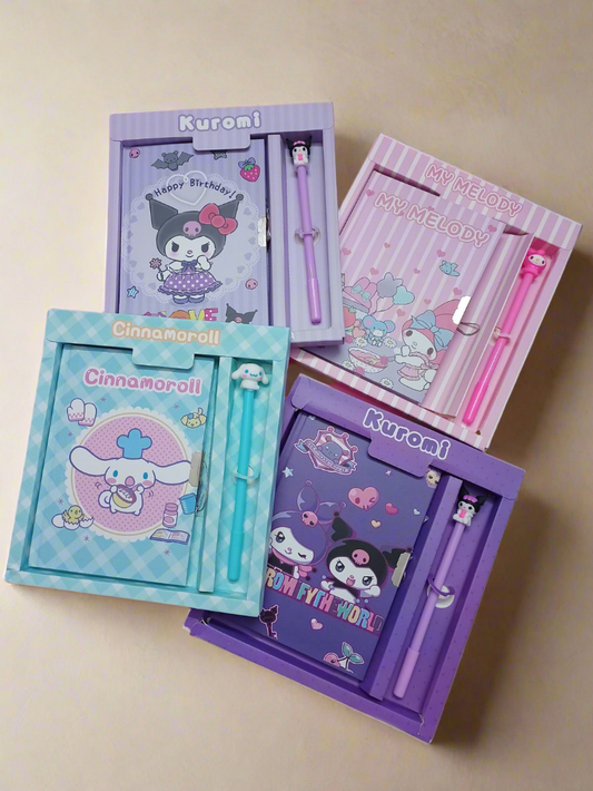 Sanrio Notebook and pen set with lock