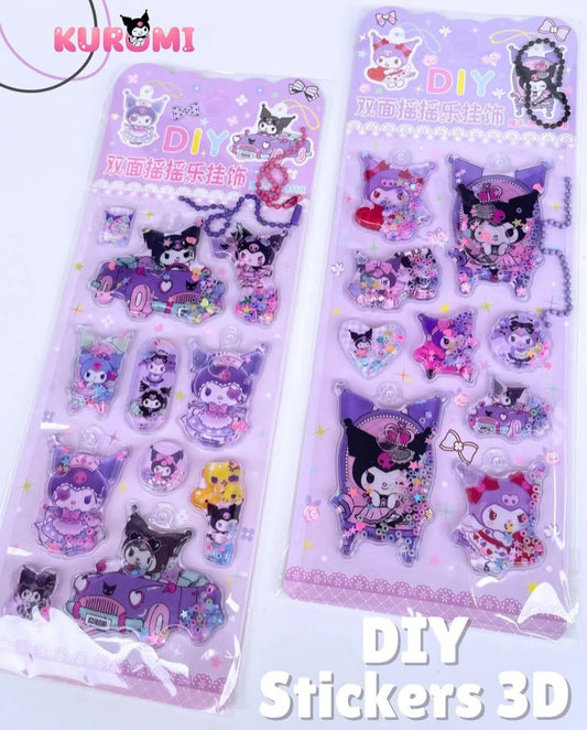 DIY water filled keychain making stickers