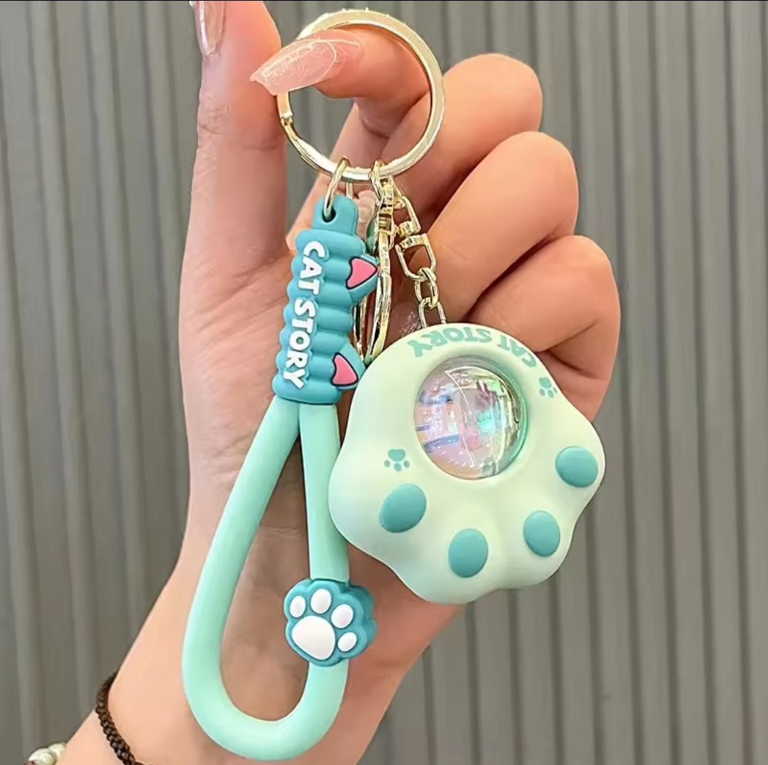 Cat Paw Sunset Light Keychain