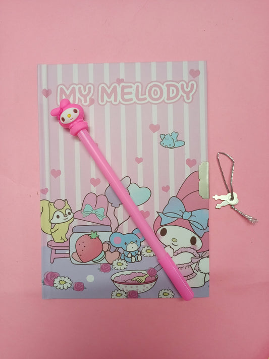 Sanrio Notebook and pen set with lock