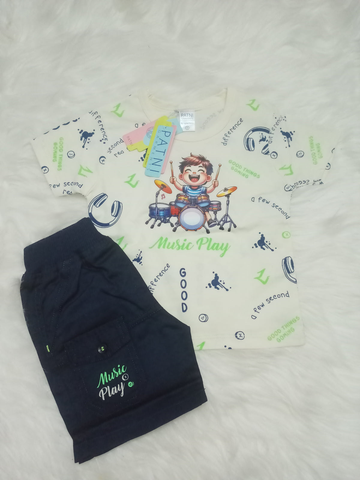 Boys' "Music Play" T-Shirt & Shorts Set