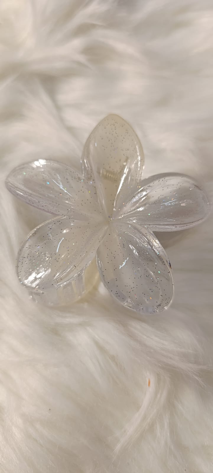 Glittery Floral Hair Claws Clips
