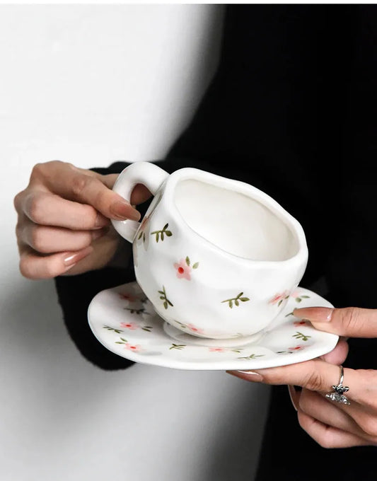 Floral Ceramic Cup & Saucer Set