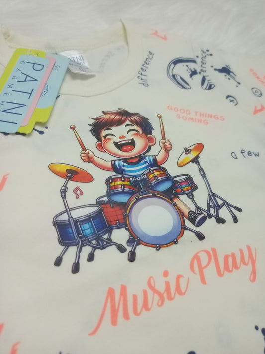 Boys' "Music Play" T-Shirt & Shorts Set