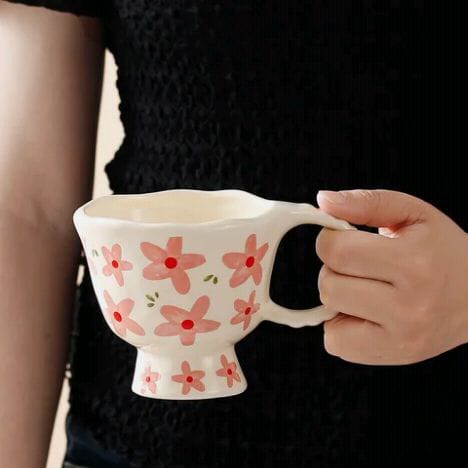 Floral ceramic mugs