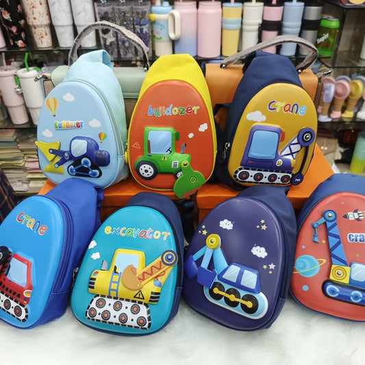 Construction Vehicle-Themed Chest Sling Bags