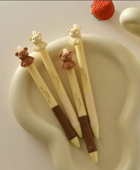 Little Bear Erasable Gel Pen with Soft Grip Design, 0.5mm Pen Tip, Smooth Ink Output