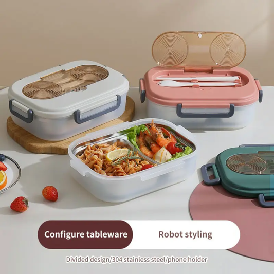 Trendy BPA Free Plastic Lunchbox with utensils