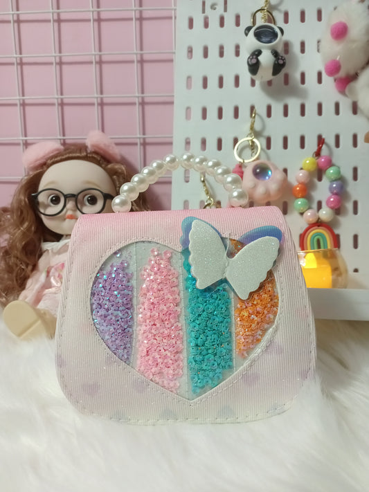 Sparkling & Charming Rainbow Heart Purse