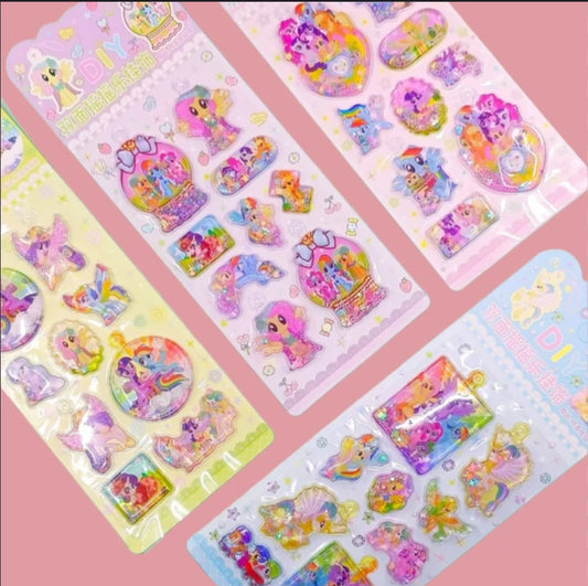 Little Pony DIY water filled keychain making stickers