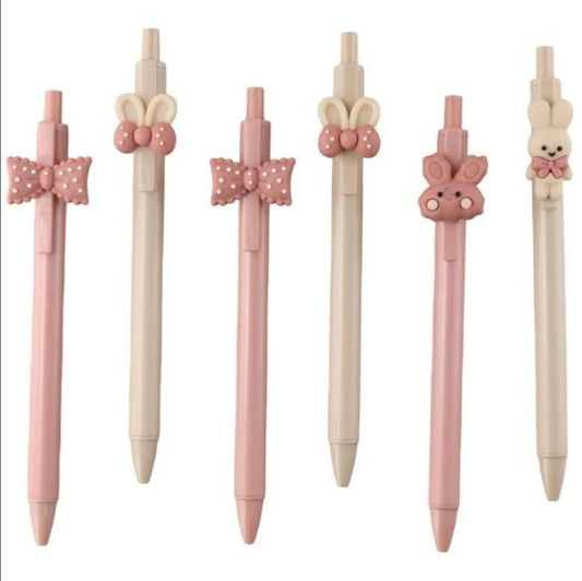 Cute Rabbit Retractable Ballpoint Black