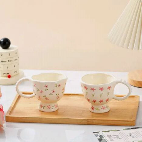 Floral ceramic mugs