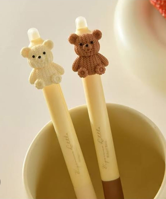 Little Bear Erasable Gel Pen with Soft Grip Design, 0.5mm Pen Tip, Smooth Ink Output