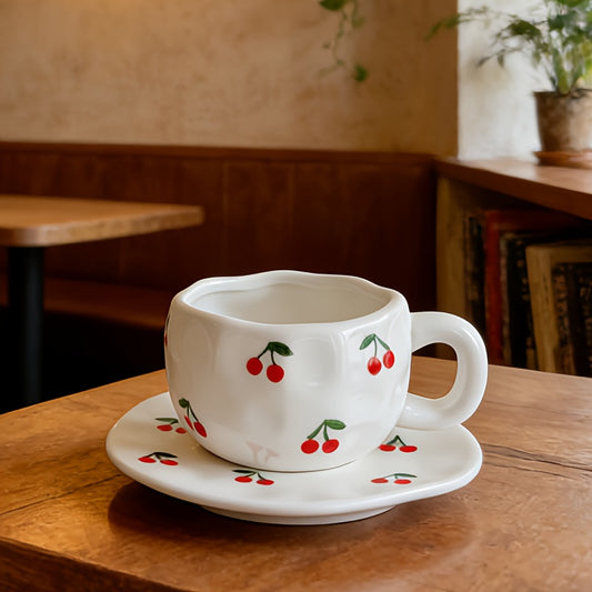 Hand printed Cherry Ceramic mugs