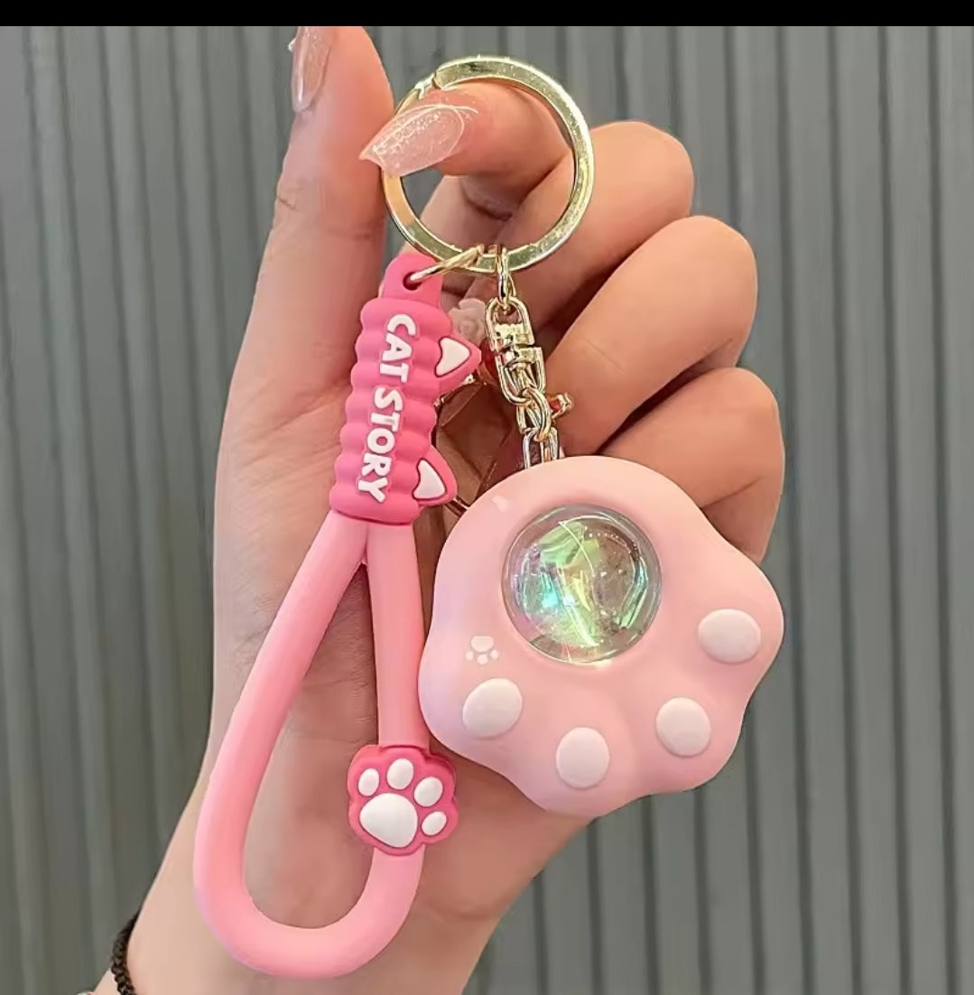 Cat Paw Sunset Light Keychain