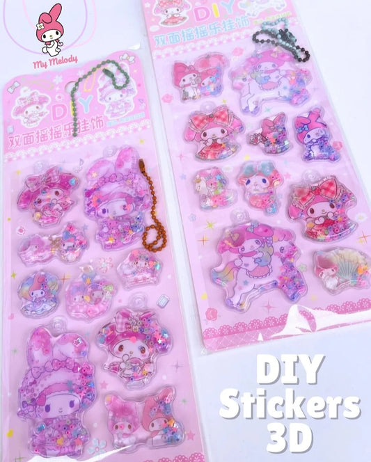 DIY water filled keychain making stickers