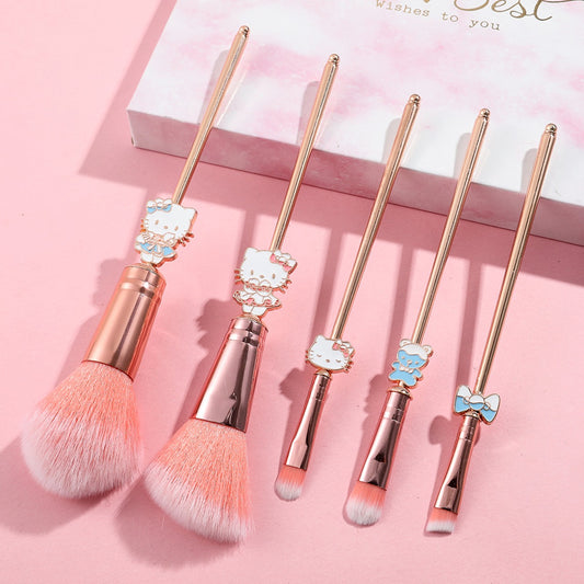 Hello Kitty Metallic Makeup Brushes (5pcs)