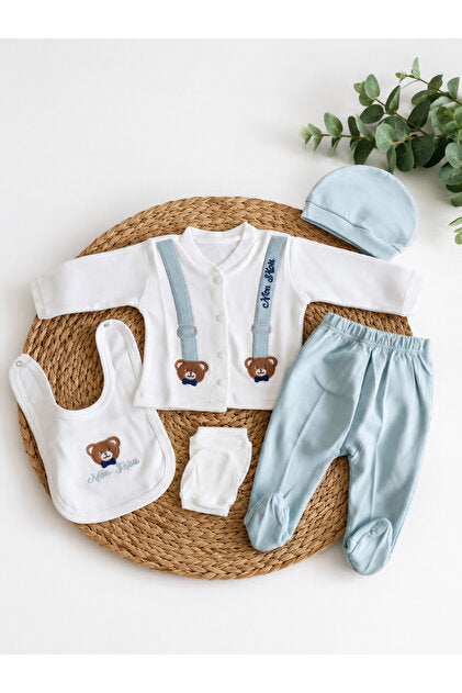 5-Piece Bear Suspender Baby Set