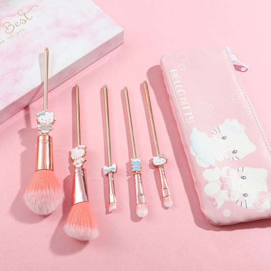 Hello Kitty Metallic Makeup Brushes (5pcs)